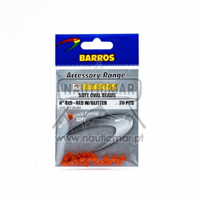 Missangas Barros Ovais Red Glitter 4x5mm | Nauticmar
