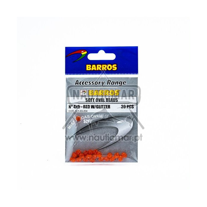 Missangas Barros Ovais Red Glitter 4x5mm | Nauticmar