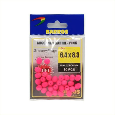 Missangas Barros Barril Rosa 6.4x8.3mm 30un | Nauticmar