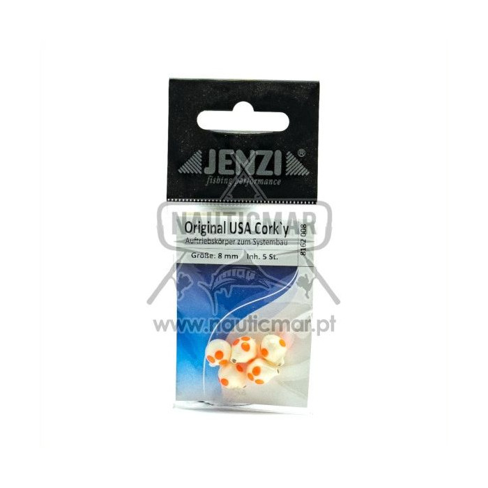 Flutuador Cortiça Jenzi 8mm Branco Pintas | Nauticmar