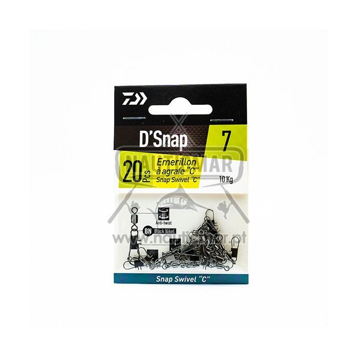 Destorcedor Daiwa Agrafe Snap Swivel C 10kg Nº7 | Nauticmar