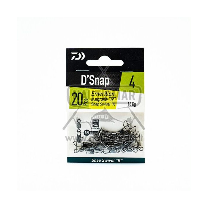 Destorcedor Daiwa Agrafe Snap Swivel R 16kg Nº4 | Nauticmar