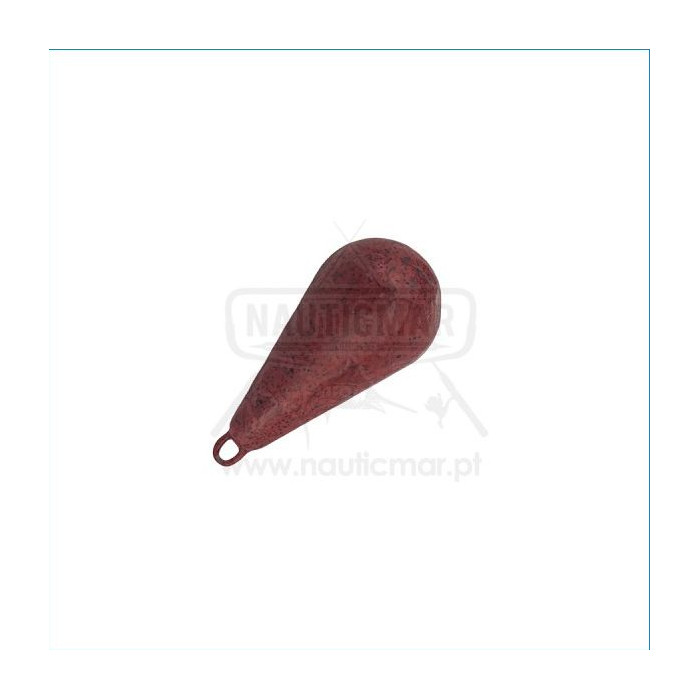Chumbada Lágrima com Argola Revestida Vermelha 45g | Nauticmar