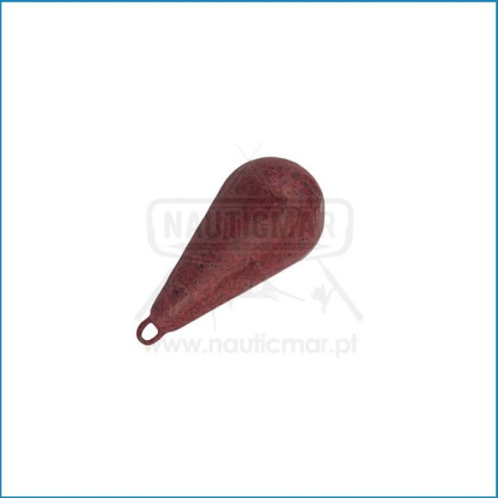 Chumbada Lágrima com Argola Revestida Vermelha 100g | Nauticmar