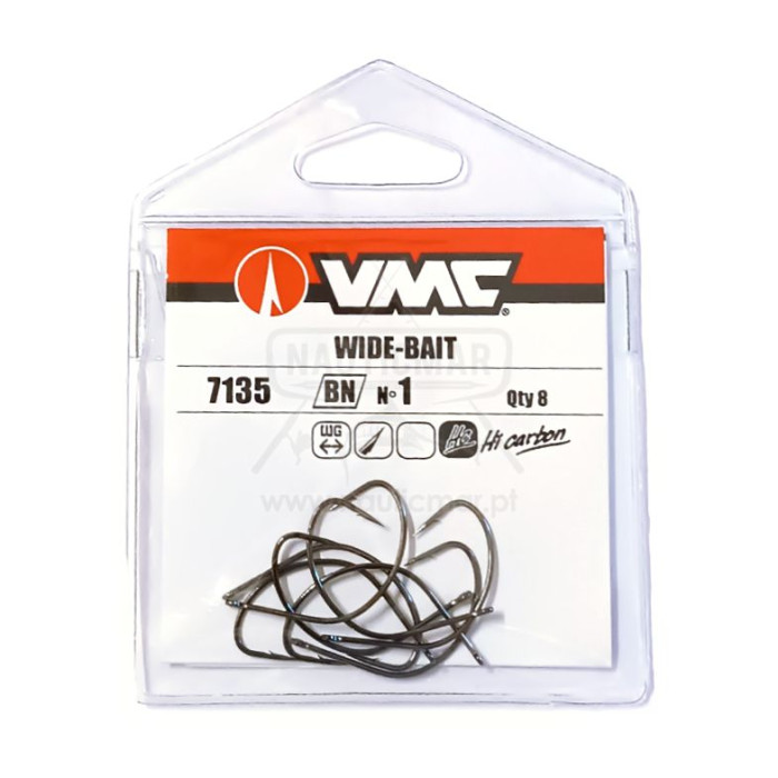 Anzóis VMC 7135 BN Nº1 Wide Bait 8un | Nauticmar