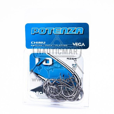 Anzóis Vega Potenza Chinu Patilha 4269BN Nº1/0 25un | Nauticmar