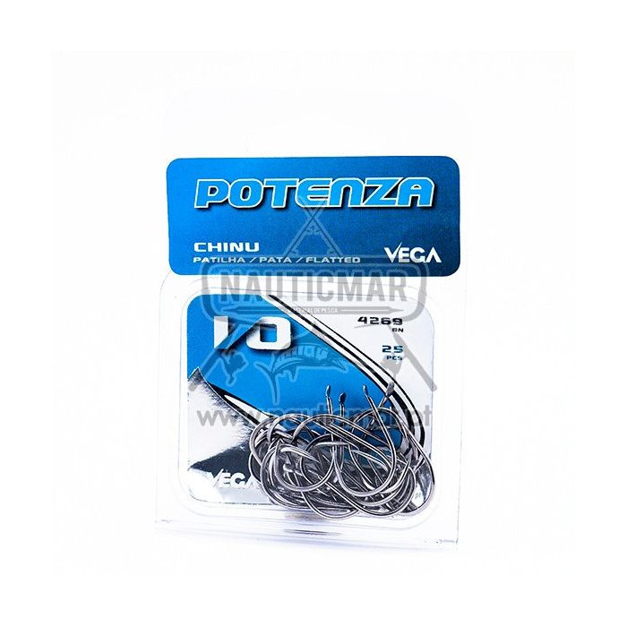 Anzóis Vega Potenza Chinu Patilha 4269BN Nº1/0 25un | Nauticmar