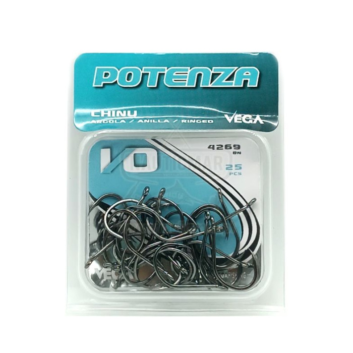 Anzóis Vega Potenza Chinu Argola 4269 BN Nº1/0 25un | Nauticmar