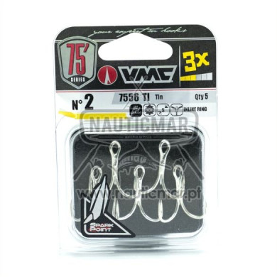 Anzóis Triplos VMC 7556 TI Nº2 5un | Nauticmar