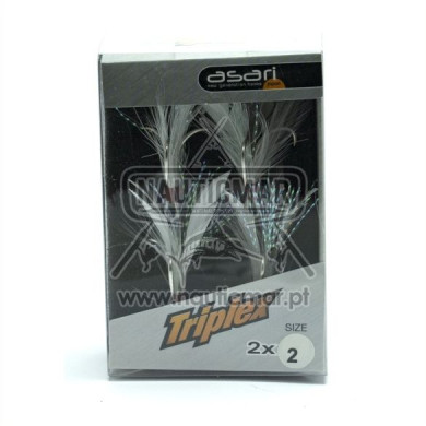 Anzóis Triplo Asari C/Penas Brancas Nº2 4un | Nauticmar