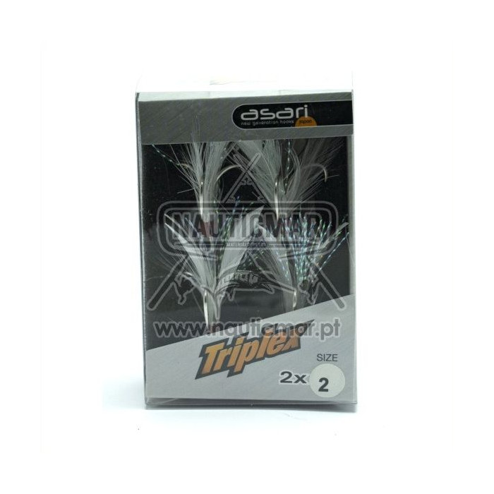Anzóis Triplo Asari C/Penas Brancas Nº2 4un | Nauticmar