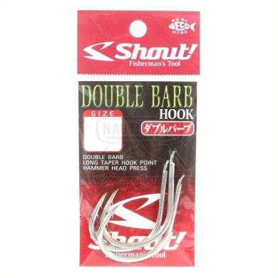 Anzóis Shout Double Barb Silver 33DB Nº1/0 | Nauticmar