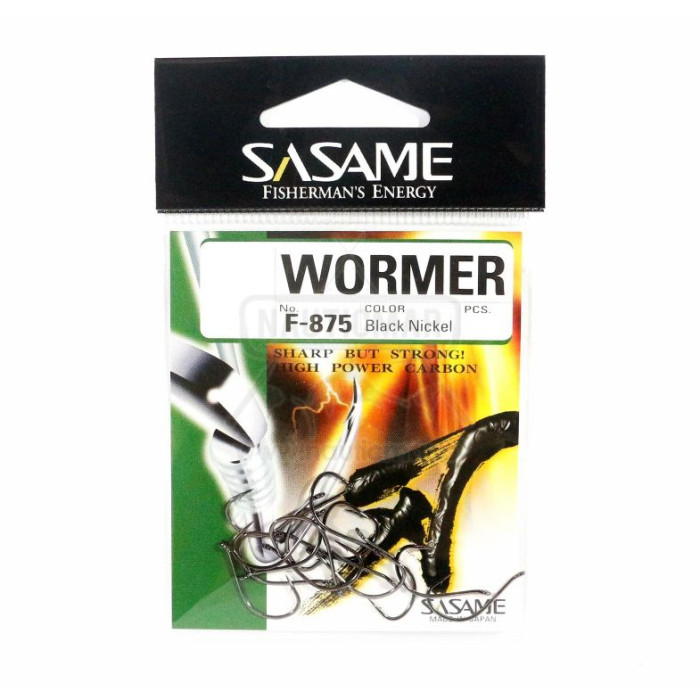 Anzóis Sasame F-875 Wormer Black Nº2/0 | Nauticmar