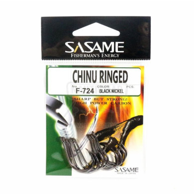 Anzóis Sasame F-724 Chinu Ringed Black Nº1/0 | Nauticmar