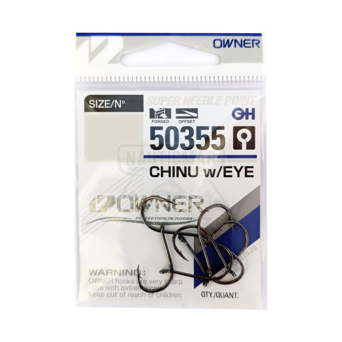Anzóis Owner 50355 Chinu W/Eye Nº2/0 | Nauticmar