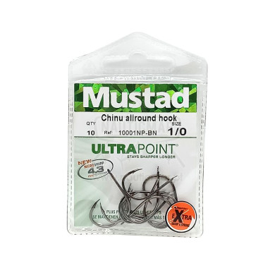 Anzóis Mustad Chinu Allround 10001NP BN Nº1/0 | Nauticmar