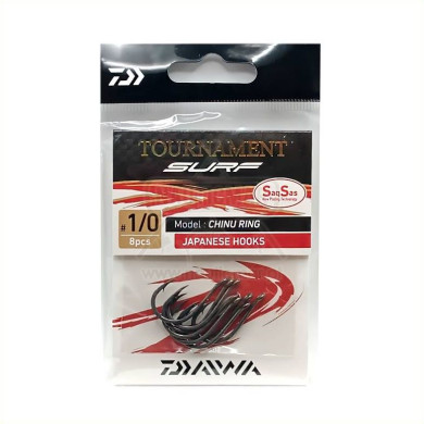 Anzóis Daiwa Tournament Saqsas Chinu Ring Nº1/0 8un | Nauticmar