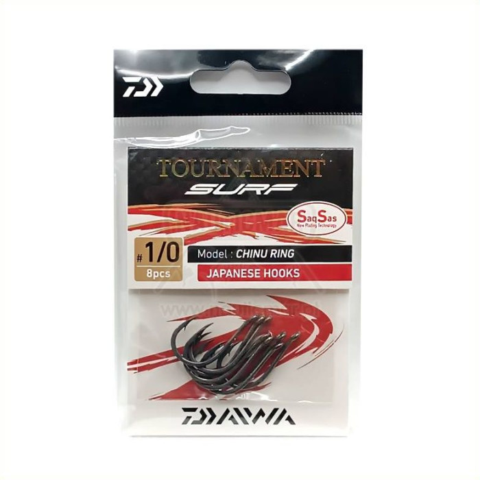 Anzóis Daiwa Tournament Saqsas Chinu Ring Nº1/0 8un | Nauticmar