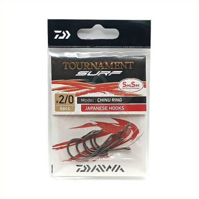 Anzóis Daiwa Tournament Saqsas Chinu Ring Nº2/0 6un | Nauticmar
