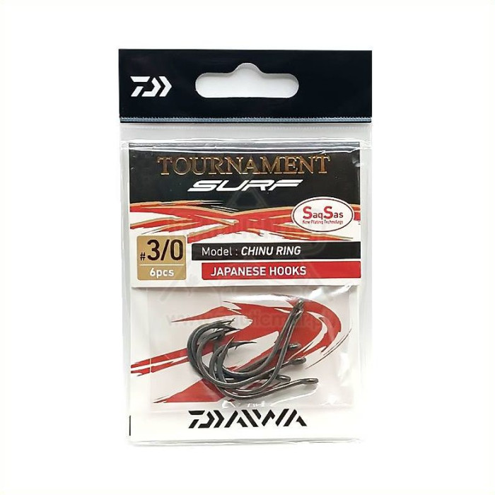 Anzóis Daiwa Tournament Saqsas Chinu Ring Nº3/0 6un | Nauticmar