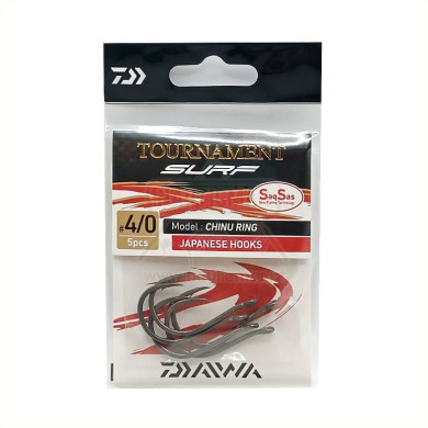 Anzóis Daiwa Tournament Saqsas Chinu Ring Nº4/0 5un | Nauticmar