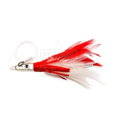 Amostra Tunita Varmit Feath 140mm 32g Red/White | Nauticmar
