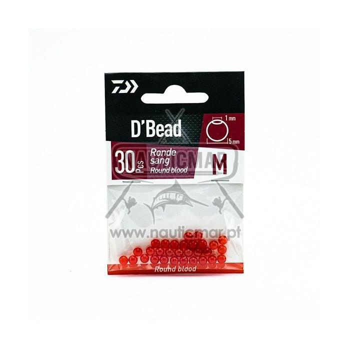 Pérolas Daiwa Redondas Vermelho Nacarado 5mm | Nauticmar