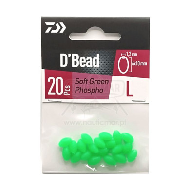 Pérolas Daiwa Soft Ovais Verde Fosforescente L | Nauticmar