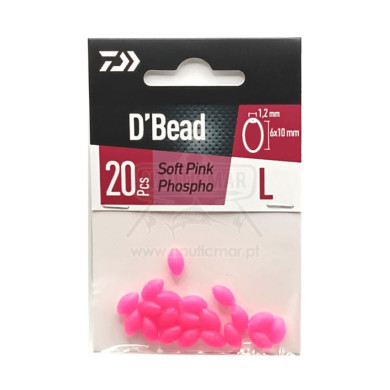 Pérolas Daiwa Soft Ovais Rosa Fosforescente L | Nauticmar