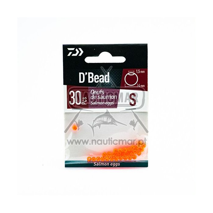 Pérolas Daiwa Redondas Ovo de Salmão 4mm 30un | Nauticmar