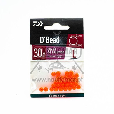 Pérolas Daiwa Redondas Ovo de Salmão 6mm 30un | Nauticmar