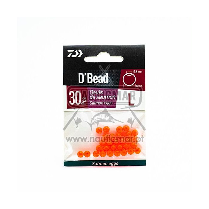 Pérolas Daiwa Redondas Ovo de Salmão 6mm 30un | Nauticmar