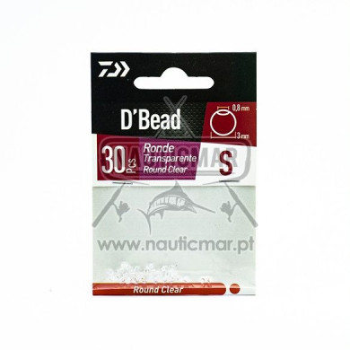 Pérolas Daiwa Redondas Transparente 3mm 30un | Nauticmar