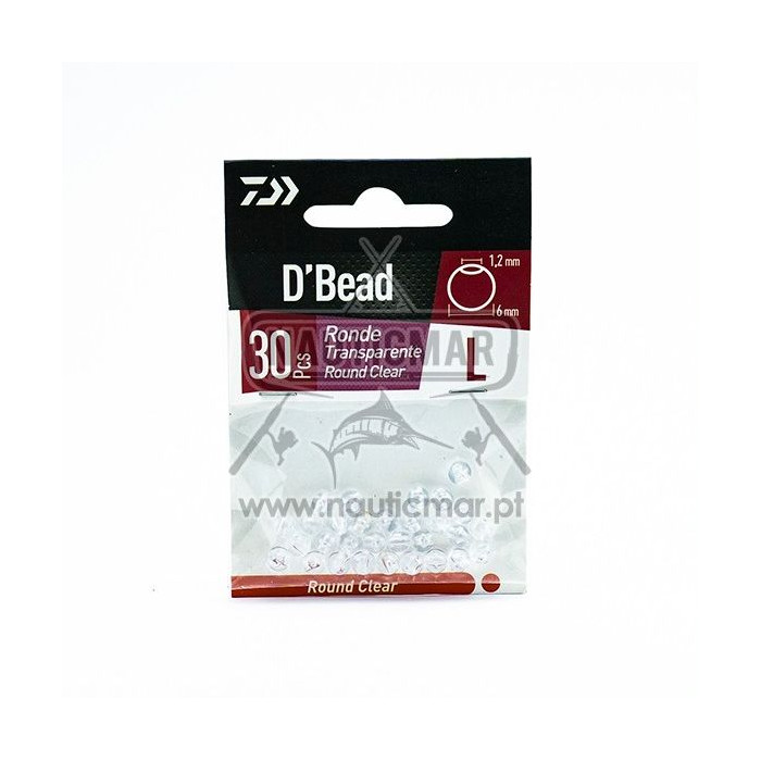Pérolas Daiwa Redondas Transparente 6mm 30un | Nauticmar
