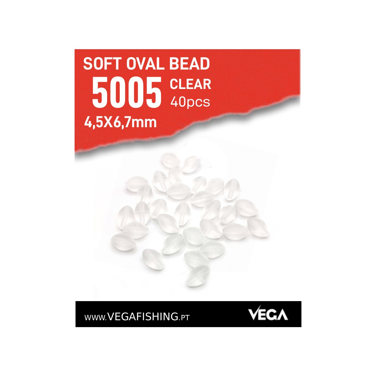 Pérolas Vega 5005 Soft Transparentes 4,5x6,7mm 40un | Nauticmar
