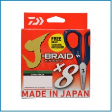 Multifilamento Daiwa J-Braid Grand x8 Dark Green + Tesoura 0.16mm 270m