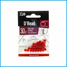 Pérolas Daiwa Redondas Vermelho Nacarado 6mm 30pcs