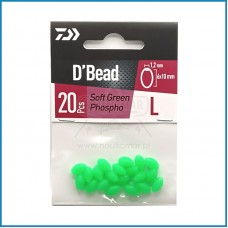 Pérolas Daiwa Soft Ovais Verde Fosfo L Pérolas Daiwa Soft Ovais Verde Fosfo L
