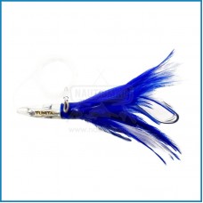 Amostra Tunita Varmit Feath 100mm – Blue/White (com anzol duplo)