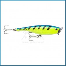 Amostra Rapala Saltwater Skitter Pop 12cm 40g Blue Chartreuse Skirt