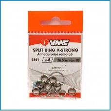 Argolas VMC 3561 Stainless X-Strong Split Ring nº4 36.5Kg 10pcs