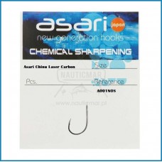 Anzol Asari Chinu Laser Carbon A001NOS nº1/0 25un