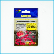 Missangas Barros Barril Rosa 3.7x5.2 30pcs