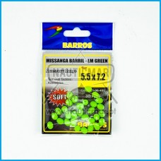 Missangas Barros Barril Verde Luminous 5.5x7.2 30pcs